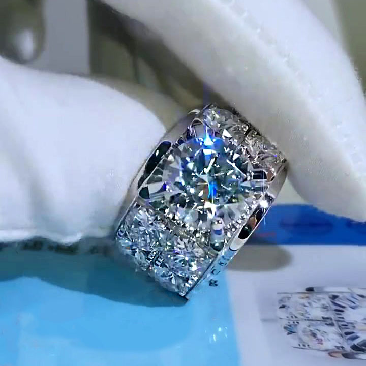 4ct Round Cut White Sapphire Engagement Ring