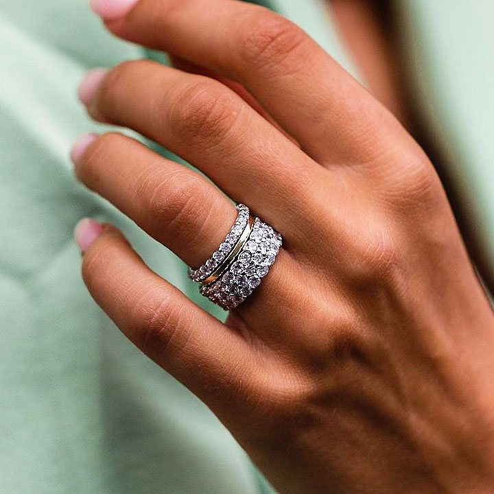 7.85ct Round Cut White Sapphire Wedding Set / 3pcs