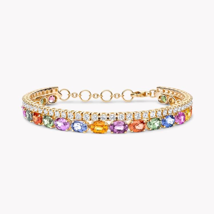 Oval Cut Rainbow Sapphire and Diamond Bracelet