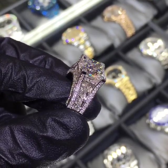 2.5ct Cushion Cut White Sapphire Wedding Ring