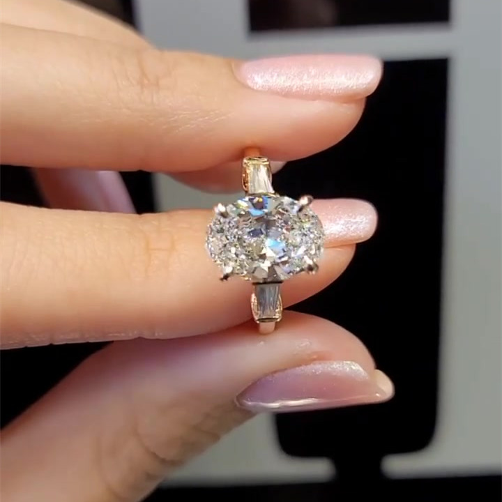 3ct Oval Cut White Sapphire Wedding Ring