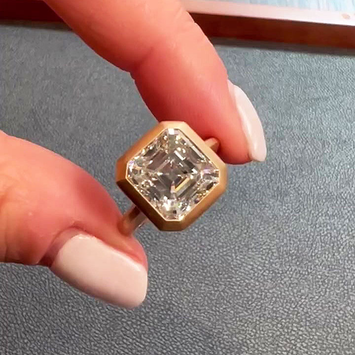 6ct Asscher Cut White Sapphire Engagement ring