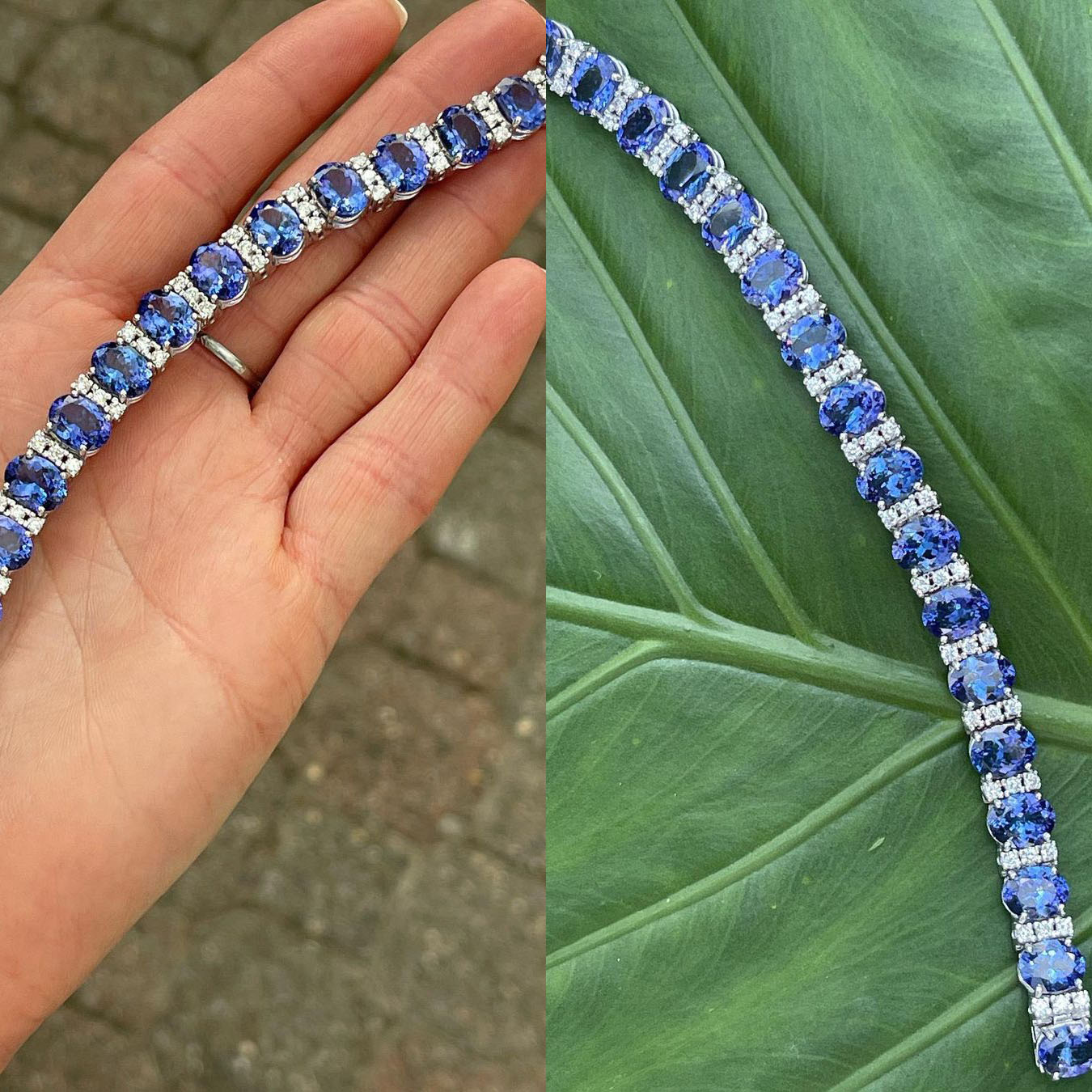 Oval Cut Blue Sapphire Bracelet