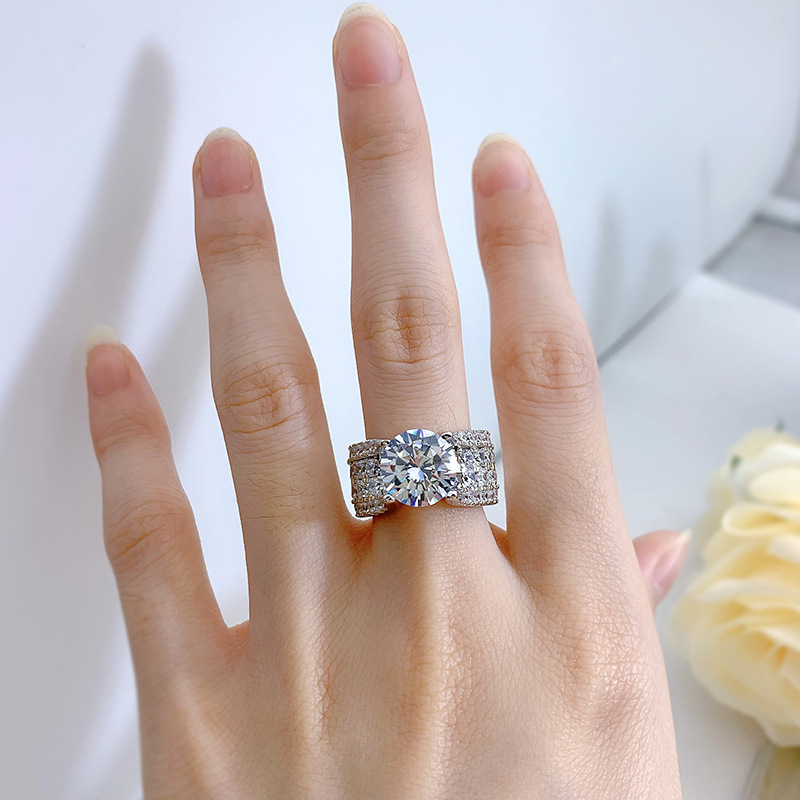 4.2ct Round Cut White Sapphire Engagement Ring