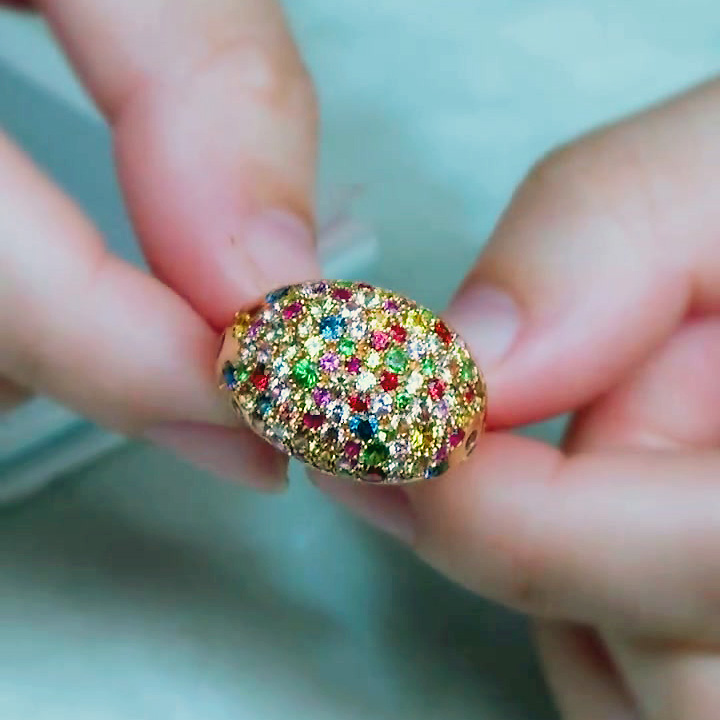 5.75ct Rainbow Sapphire Cocktail Eternity Ring