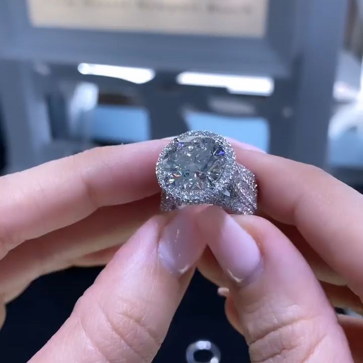 4ct Round Cut White Sapphire Engagement Ring