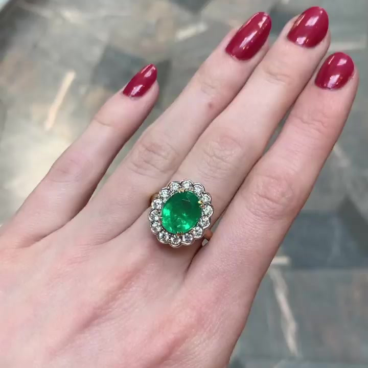 7ct Round Cut Emerald Green Stone Sapphire Wedding Ring