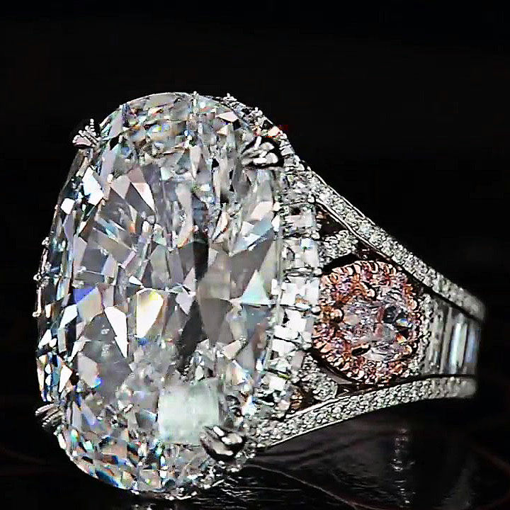 10ct Oval Cut White Sapphire Engagement Ring