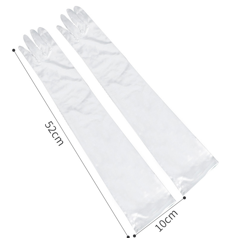 Women's Long Satin Finger Gloves Elbow Length 1920s Opera Bridal Dance Gloves