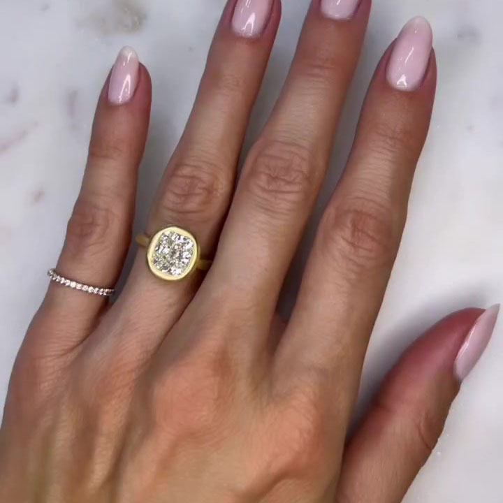 3ct Cushion Cut White Sapphire Engagement Ring