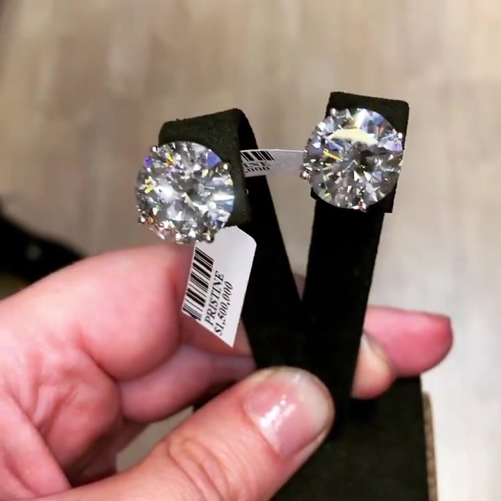 7ct Classic Round Cut White Sapphire Stud Earrings