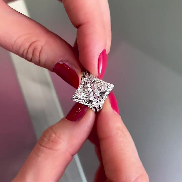 4ct Marquise Cut White Sapphire Wedding Set