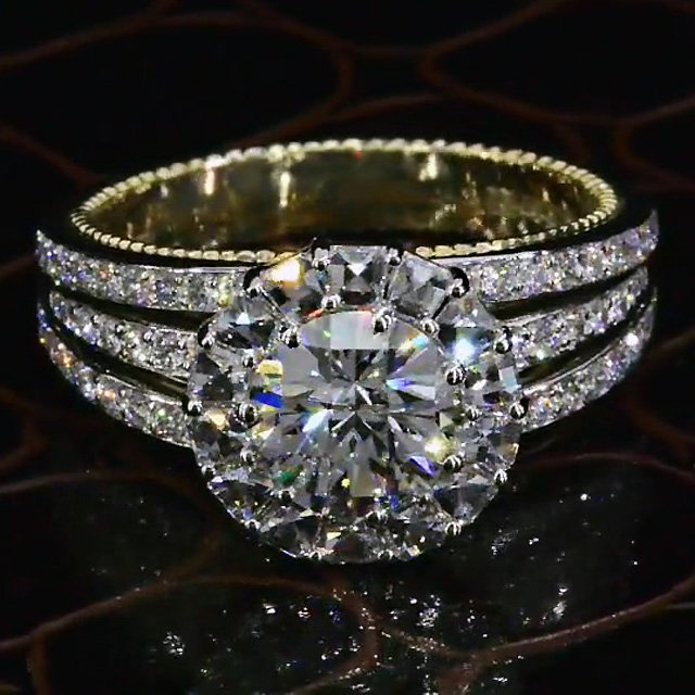 5ct Round Cut White Sapphire Engagement Ring