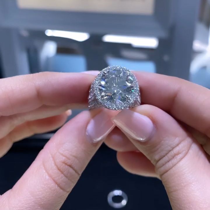 4ct Round Cut White Sapphire Engagement Ring