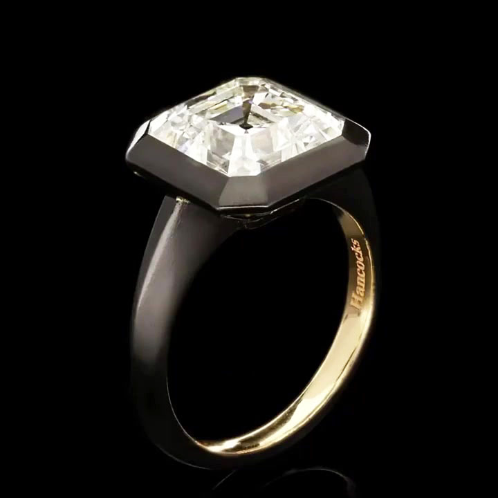 6ct Asscher Cut White Sapphire Engagement Ring
