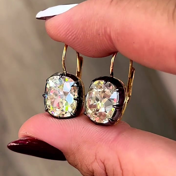 Cushion Cut White Sapphire Drop Earrings