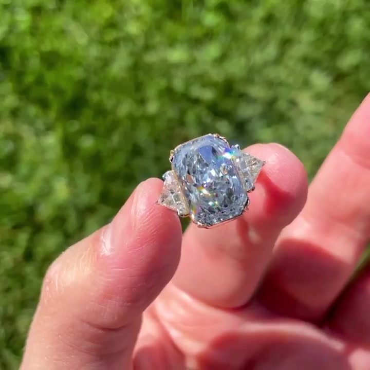 7ct Radiant Cut White Sapphire Engagement Ring