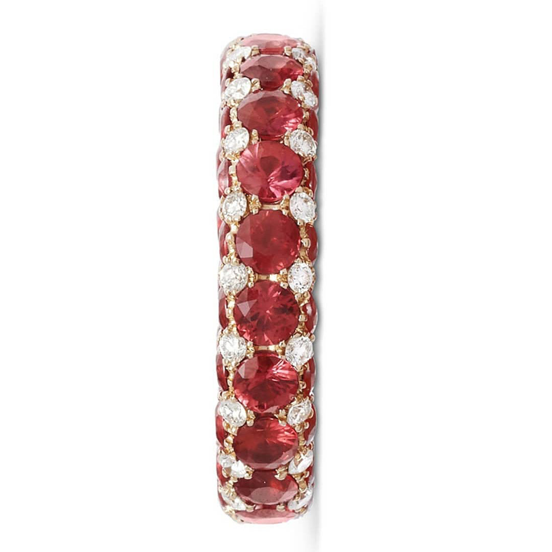 3.75ct Oval Cut Ruby Sapphire Eternity Ring