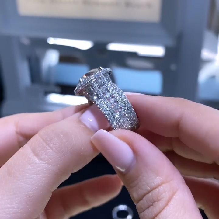 4ct Round Cut White Sapphire Engagement Ring