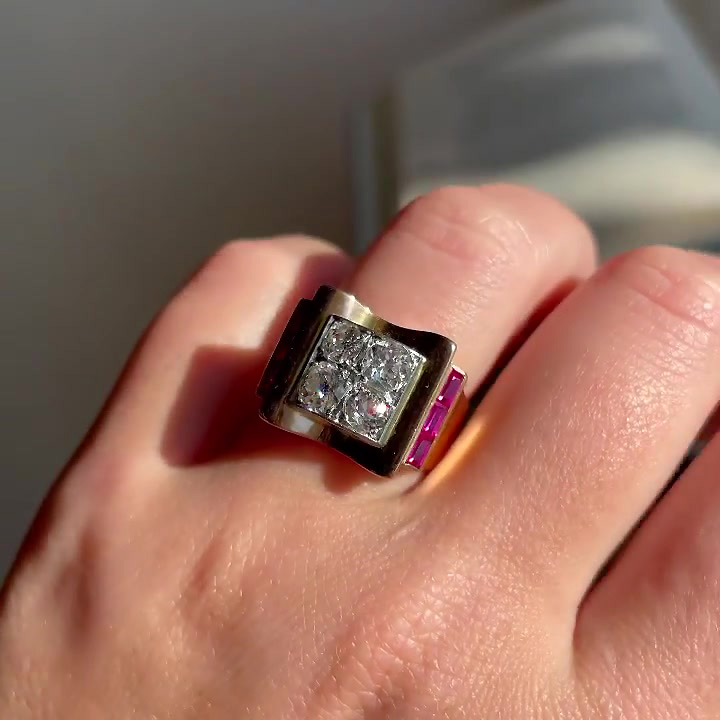 4ct Round Cut White Sapphire Engagement Ring