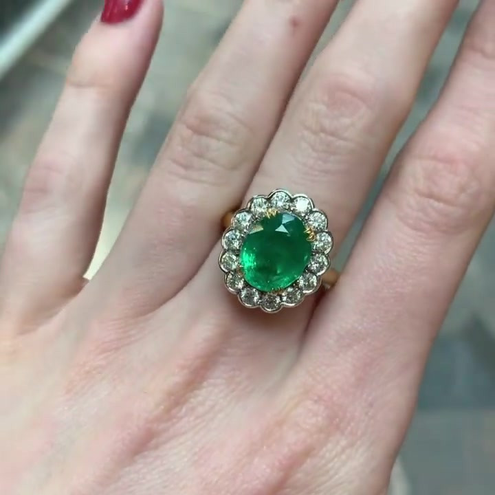 7ct Round Cut Emerald Green Stone Sapphire Wedding Ring