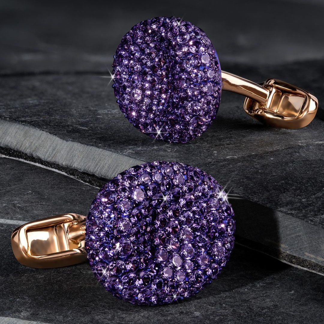 Micro-pave Setting Round Cut Amethyst Sapphire Stud Earrings