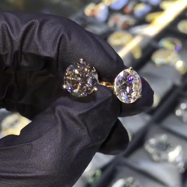 Round Cut White Sapphire Earrings