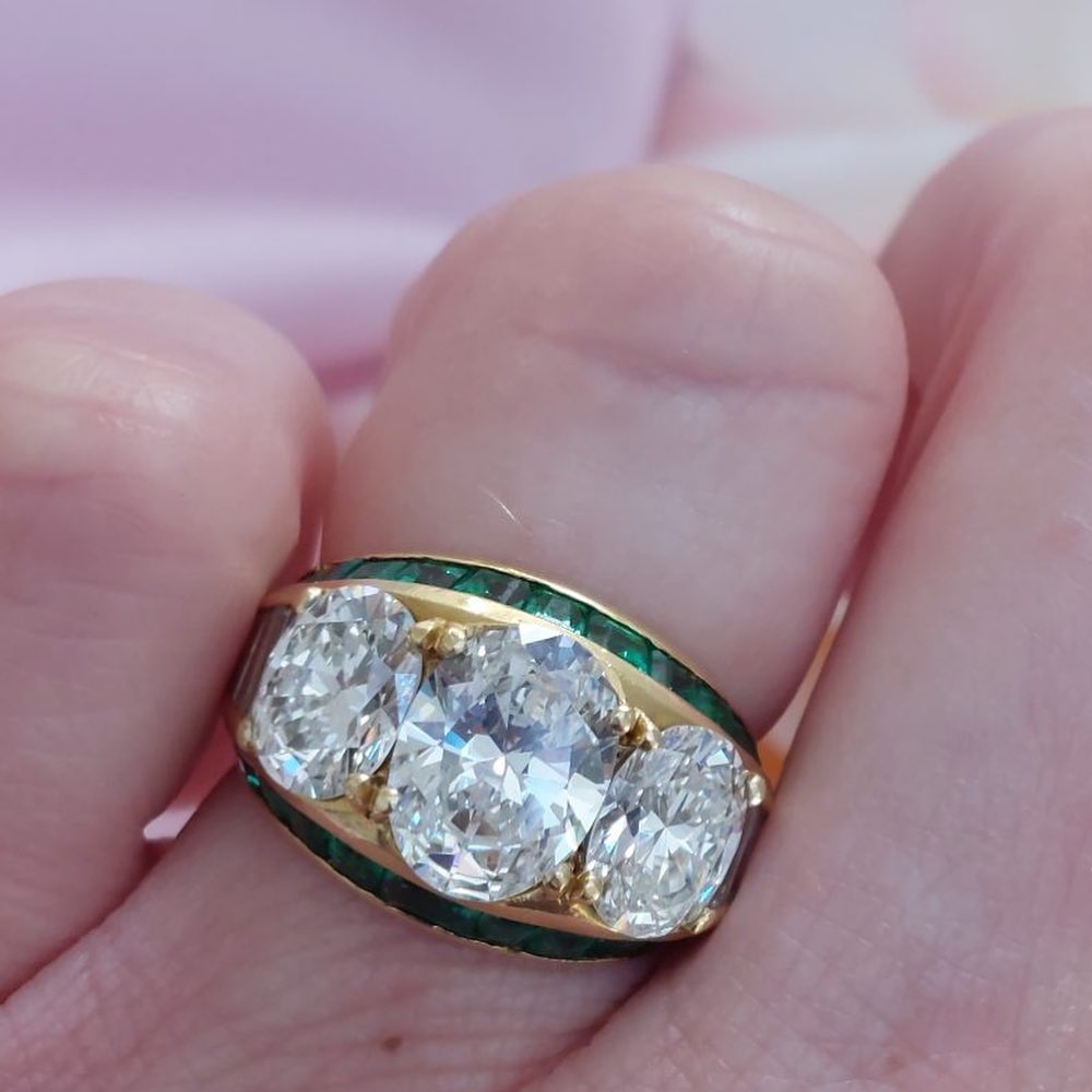 6.25ct Oval Cut White Sapphire Eternity Ring