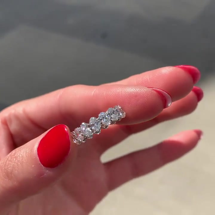 4.5ct Oval Cut White Sapphire Wedding Band