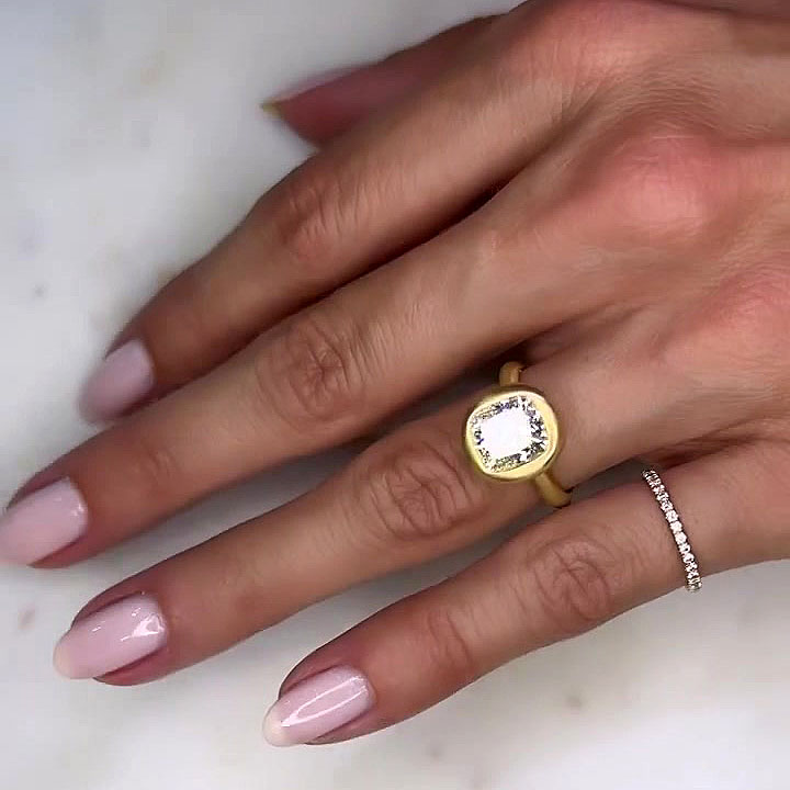 3ct Cushion Cut White Sapphire Engagement Ring