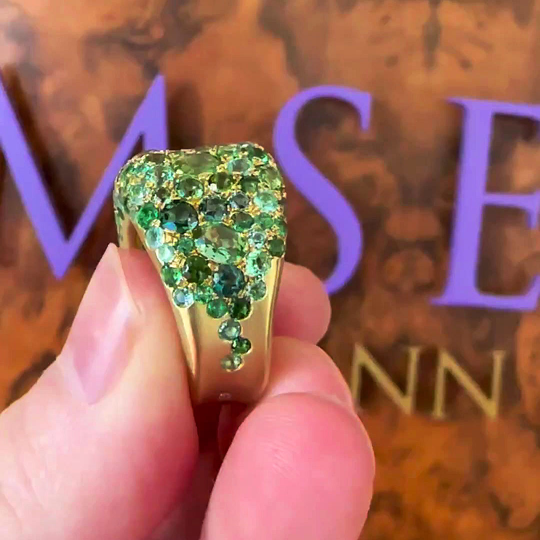 8.75ct Oval Cut Green Sapphire Eternity Ring