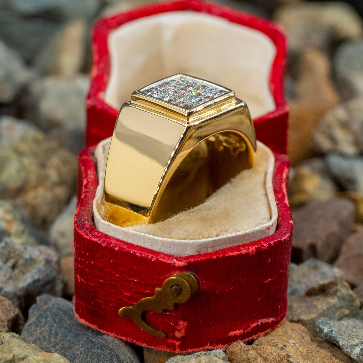 5ct Princess Cut White Sapphire Men's Eternity Ring