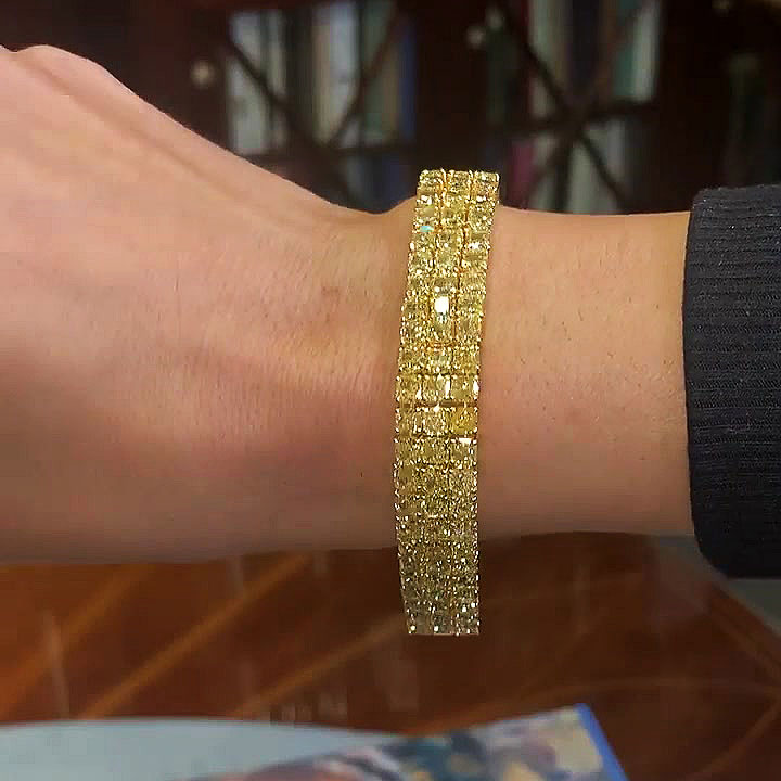 Princess Cut Yellow Sapphire Bracelet