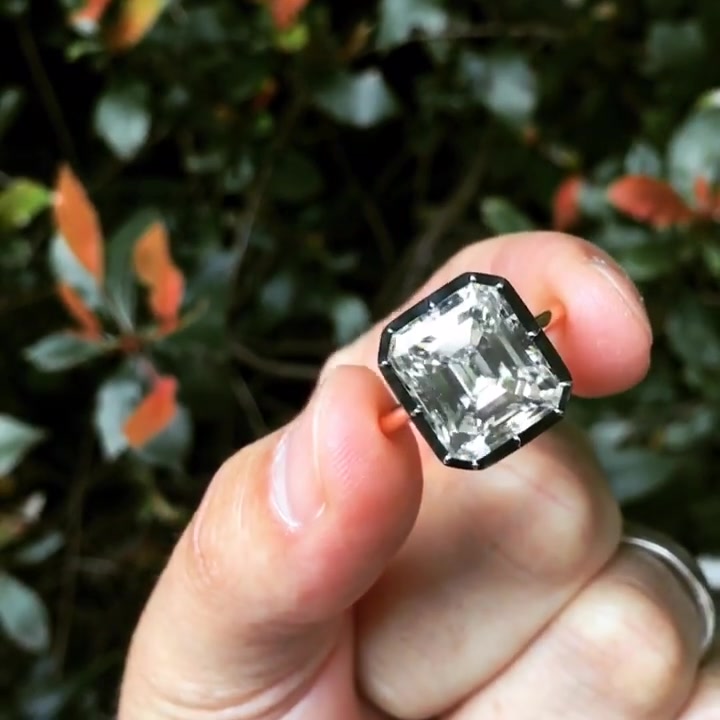 4ct Halo Emerald Cut White Sapphire Engagement Ring