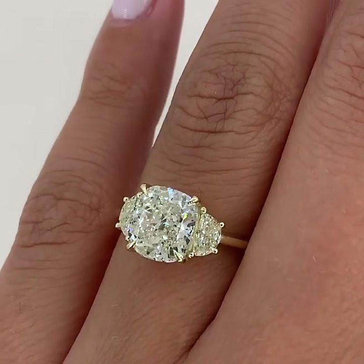 4ct Cushion Cut White Sapphire Engagement Ring