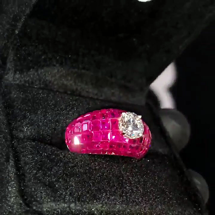 2ct Round Cut Ruby Sapphire Engagement Ring