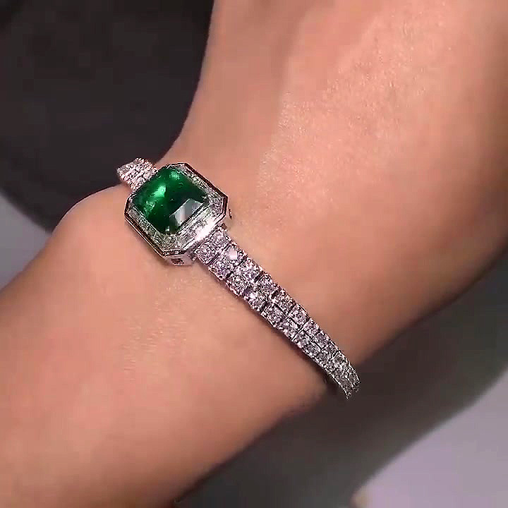Emerald Cut Emerald Sapphire Bracelet