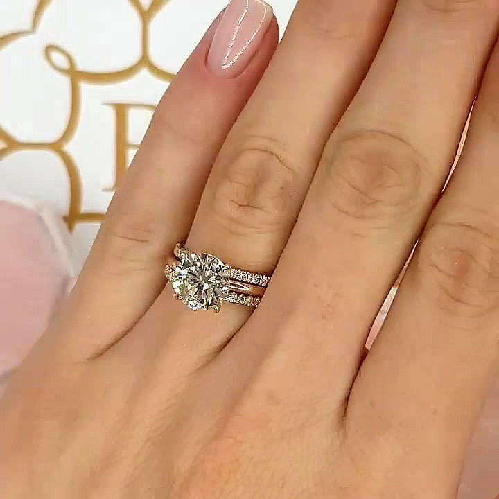 2ct Round Cut White Sapphire Wedding Set