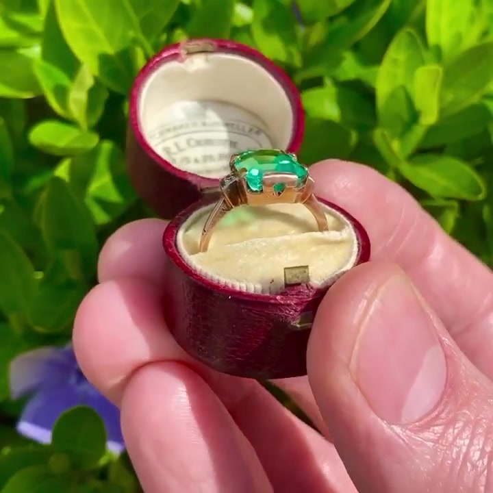 5ct Emerald Cut Green Sapphire Engagement Ring