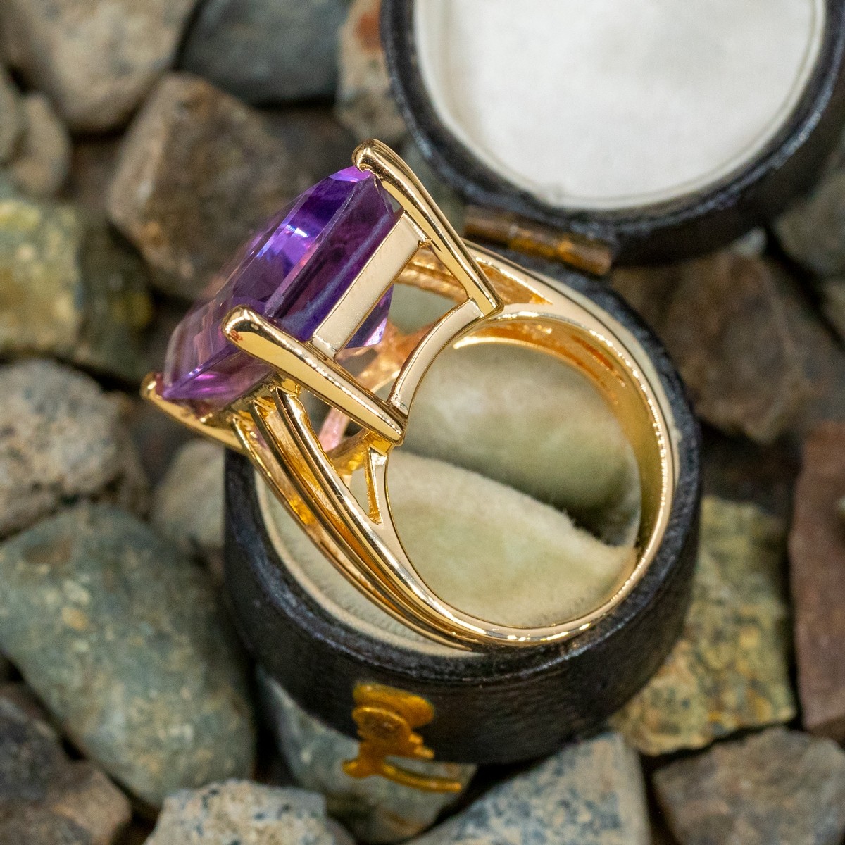 6ct Emerald Cut Amethyst Sapphire Engagement Ring