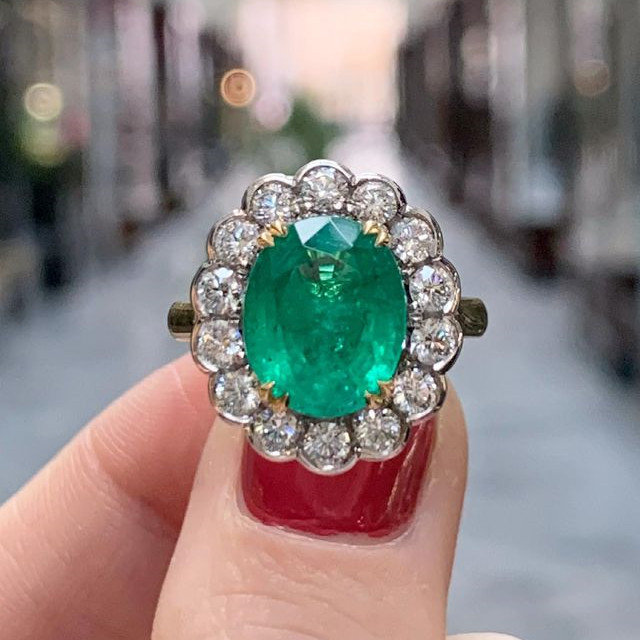 7ct Round Cut Emerald Green Stone Sapphire Wedding Ring