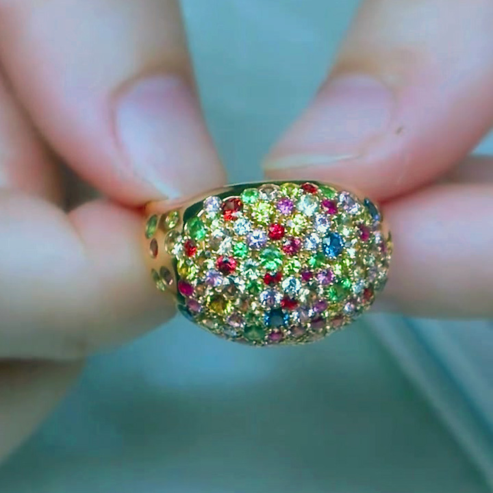 5.75ct Rainbow Sapphire Cocktail Eternity Ring