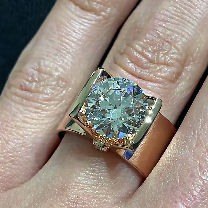 5ct Round Cut White Sapphire Engagement Ring