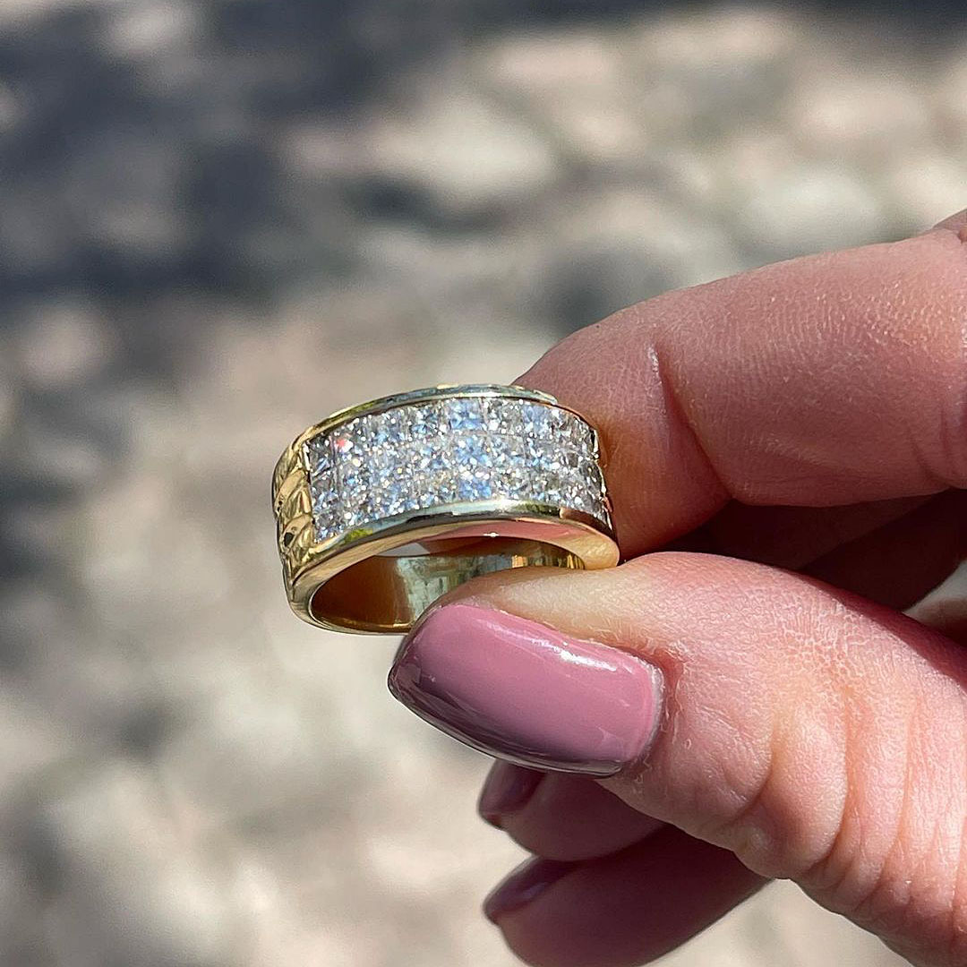 4.75ct Princess Cut White Sapphire Eternity Ring