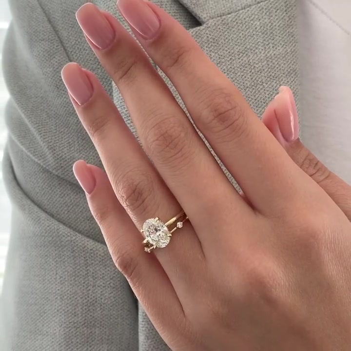 4ct Oval Cut White Sapphire Engagement Ring