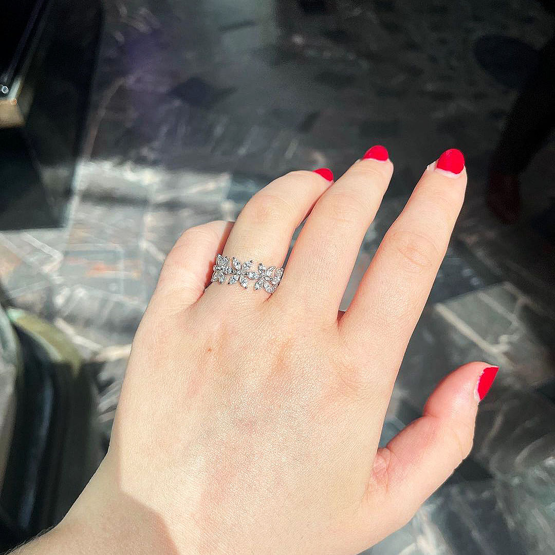 6ct Marquise Cut White Sapphire Eternity Ring