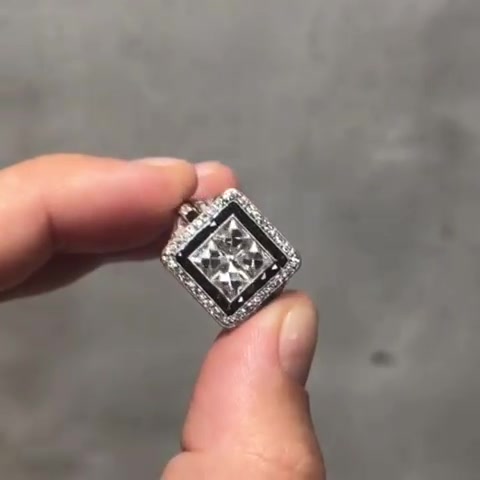 6ct Double Halo Princess Cut White Sapphire Engagement Ring