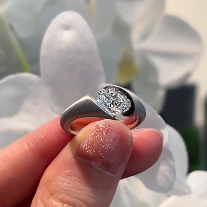 3ct Oval Cut White Sapphire Engagement Ring