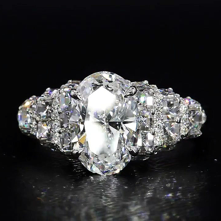 7ct Oval Cut White Sapphire Engagement Ring