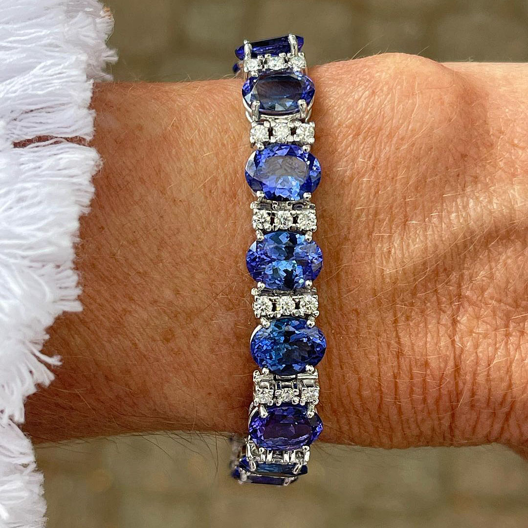 Oval Cut Blue Sapphire Bracelet